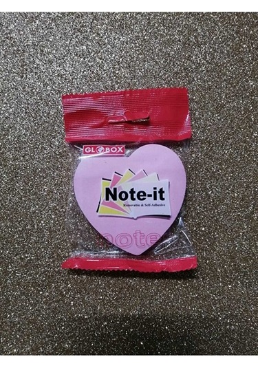 Yapışkanlı Not Kağıdı Kalp Şekilli Pastel Pembe Renk 100 Sayfa