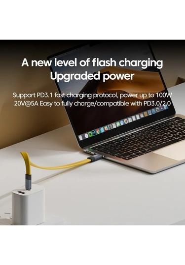 Tongxida 100w Hızlı Şarj C Tipi C Kablo, 8k 60hz Ekran Döküm, Veri Transfer, Usb Mavi 0.5m