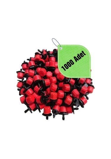 Kırmızı Debi Ayarlı Damlatıcı 0-70 Lt/h 1000 Adet