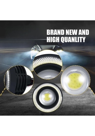 Dashanshop Mavi Renk 2 Adet Evrensel 3.5 Inç Angel Eye Far Işıkları