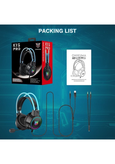 Xindoker X15 Pro Siyah Oyuncu Kulaklığı - 50mm Sürücü, Tüm Yönlü Mikrofon, 3.5mm+usb Bağlantı