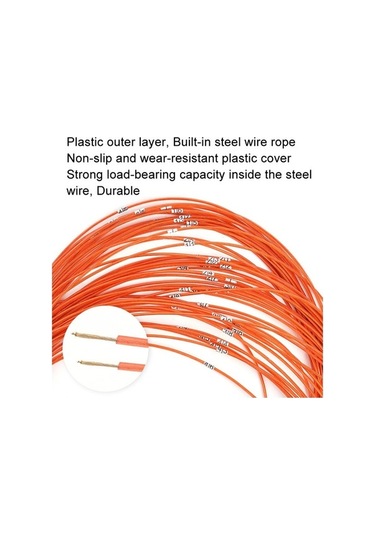 Dancemonkey 70 M Çelik Tel, Ölçekli İşaretleme Çekme Halkası, Kauçuk Kaplı Halat Diğer