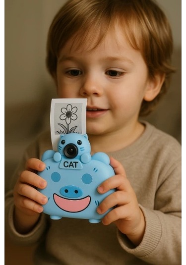 Kameralı Fotoğraf Yazıcısı Mavi Renk