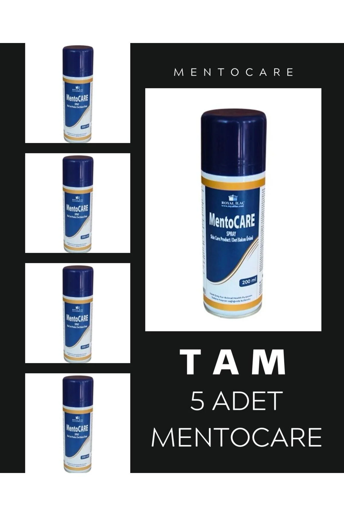 5 Adet Royal Mentocare Spray Yara Spreyi Bir Ürün 200 Ml