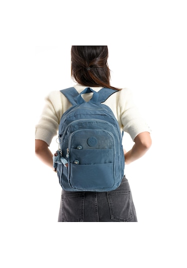 Ultra Hafif Çok Cepli Orta Boy Sırt Çantası Unisex Mavi Model: 571-4c Mavi