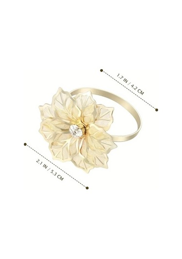 Trendooze Gaojunshop01 2 Adet Gümüş-bronz Peçete Halkası, Düğün Dekoru Pul Çiçek Gümüş