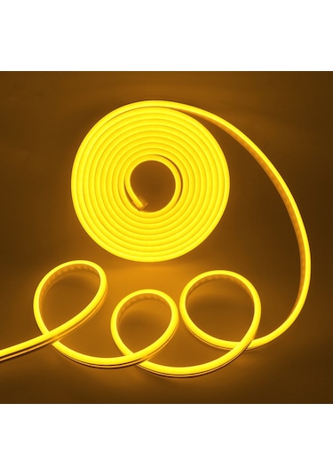 Sunlight Neon 12V Hortum Şerit Led 5 Metre Amber Işık