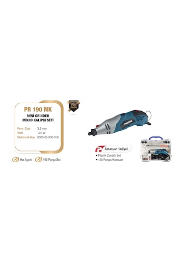 Proter PR 190 MK Mini Grinder Seti 190 Parça Mikro Kalıpçı Seti
