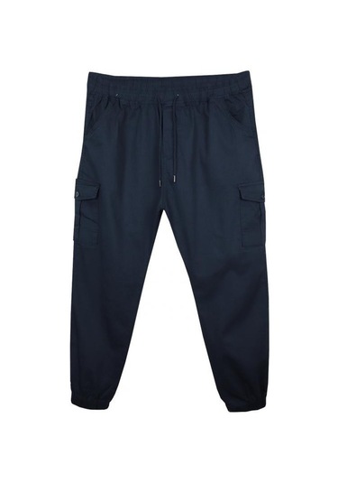 Kargo Cepli Büyük Beden Likralı Jogger Pantolon Lacivert Kargo Cepli Büyük Beden Likralı Jogger Pantolon Lacivert