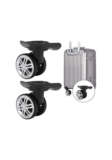 Geeroyoo Sessiz Çift Satırlı Tekerlekler, Valiz Tamiri Aksesuarı, Pp+pet Malzeme, Tekerlek Çapı 6cm, Kolay Kurulum, 2 Adet + 8 Vida