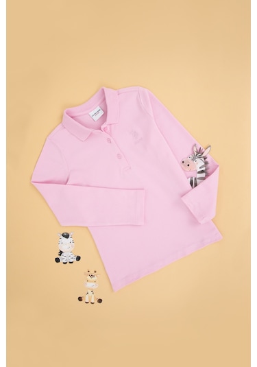 U.s. Polo Assn. Kız Çocuk Pembe Sweatshirt 50296377-vr041 Pembe