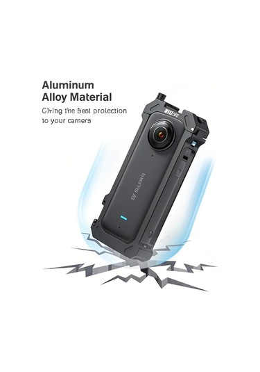 Mufunye Insta360 X3 Kamera Kafesi - Alüminyum Alyuminyum Malzeme - Spor Kamera Koruyucu Kutu