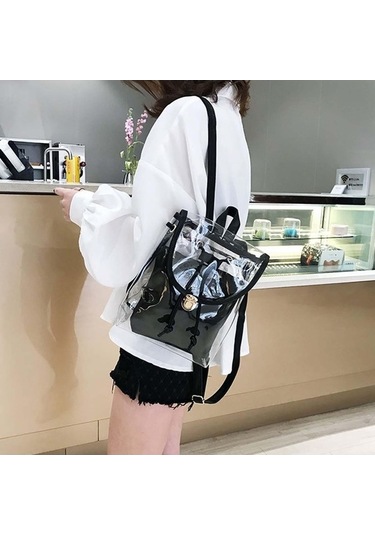 Dancemonkey Yaz Tatlı Su Sırt Şeker Şeffaf Renk Pvc Okul Moda Mavi Kompozit Kadın Jöle Geçirmez Çantası Çantaları Çanta Zr Mavi