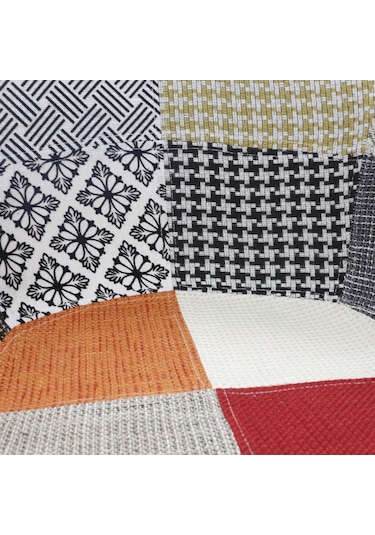 T.conept Patchwork Kolçaklı Renkli Sandalye Siyah Ayaklı