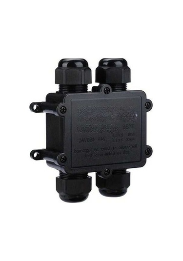 Fastbuy Tynoscco 4 Yollu M25 Açık Hava Konu Kutusu 4-8mm Kablo Bağlayıcı Siyah Dayanıklı Plastik