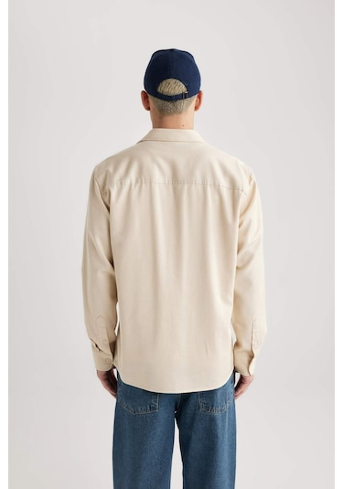 DeFacto Regular Fit Tensel Basic Düz Uzun Kollu Gömlek B3670AX24SPER235