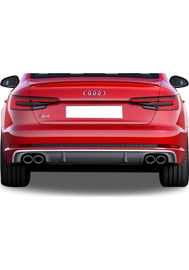 Audi A4 B9 2016 Sonrası 4 Çıkışlı S4 Arka Tampon Eki - Difüzör p