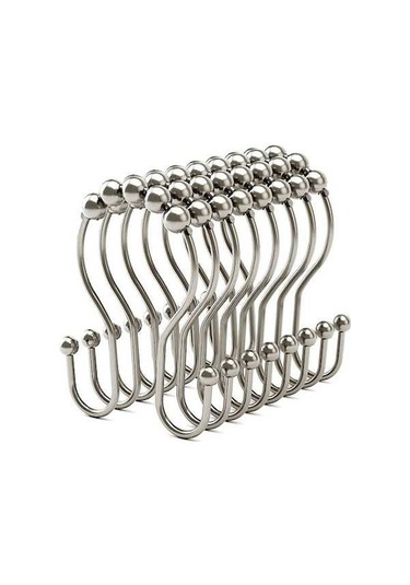 Ulzyvf Perdesi Perdesi Kancası, Halkaları Gümüş Gümüş Duş Duş Adet 12 Wd Gümüş