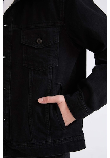 DeFacto %100 Pamuk Regular Fit Mevsimlik Baharlık Jean Ceket E4990AX25SPNM40