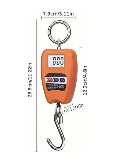Xuweiwei Taşınabilir Dijital Asma Tartı Turuncu Plastik Malzeme Pil İle Çalışır Ev Ve Dış Mekan Kullanımı Turuncu