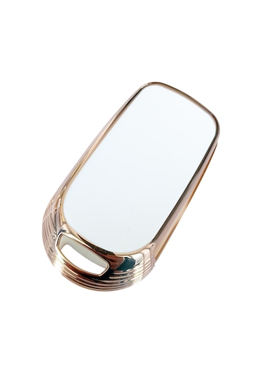 Fiat Egea Uyumlu Nano Kumanda Anahtar Kılıfı Oto Anahtarlık 3 Tuşlu Beyaz - Gold