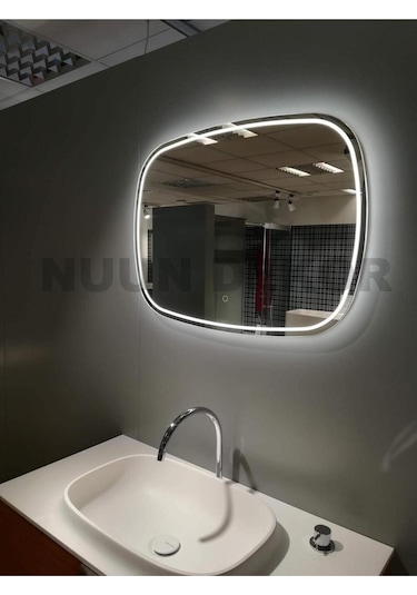 Nuun Dekor 90x70 Dokunmatik Ledli Ayna - Dimmer Özellikli Beyaz