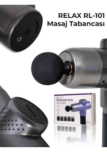 Profesyonel Şarjlı 5 Başlıklı Masaj Tabancası Vurmalı Titreşim Spor Aleti Gri
