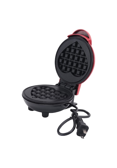 Mini Elektrikli Waffle Makinesi Kahvaltı Waffle Makinesi Abd Fişi Kırmızı