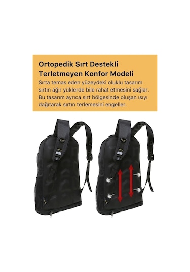 Ortopedik Su Geçirmez Konfor Modeli Fermuarlı Büyük Boy Çok Gözlü Bölmeli Kamp Outdoor Sırt Çantası Çok Renkli