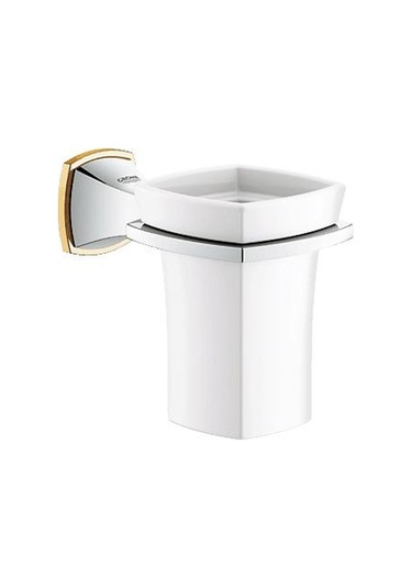 Grohe Grandera Seramik Fırçalık Ve Tutacağı, Krom-altın, 40626ıg0 Beyaz