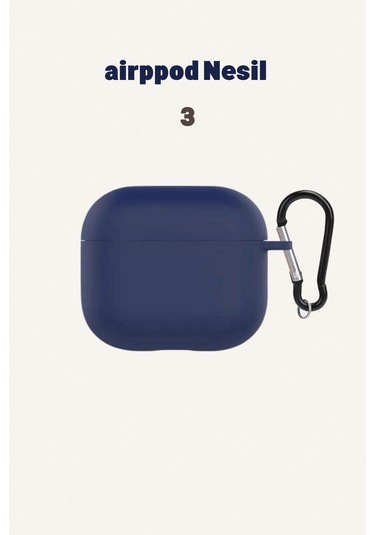 Airpod 3 Nesil Uyumlu Kılıf Silikon Kapak Arka Koruma Kabı Koruyucu Kılıf Lacivert Belirtilmemiş Ai Diğer