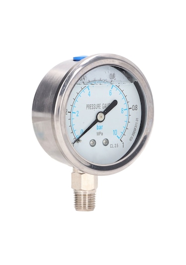 Tenfowee Stainless Steel Vakum Basınç Ölçer - 1/4" Npt Bağlantı, Çift Ölçekli, 0-1 Mpa Aralığı, Su Ve Yağ İçin Uygulanabilir