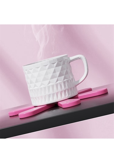 Silikon Altlık Seti Sıcak Tencereler İçin Yalıtımlı Tencere Altlıkları Pembe Ve Siyah Pembe  -  Siyah