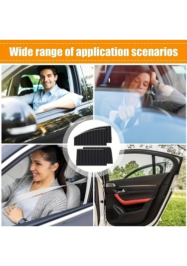 Chuangyinshop Golden 2 Adet Arka Cam Güneşlik Perdesi Manyetik Isı Yalıtımlı Ön Ve Arka Camlar İçin Taşınabilir Güneş Koruma