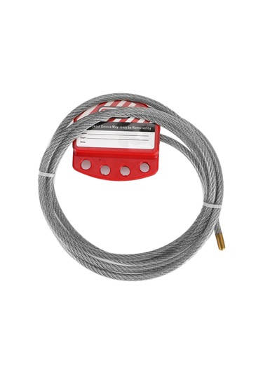 Geeroyoo Stok Durumu Güvenlik Kablosu Kilit - 4mm Paslanmaz Çelik, 4 Anahtar Delikli, Etiketli, Kimyasal-elektrik Endüstrisi İçin 1.8m Uzunluk