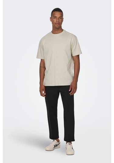 Only & Sons Erkek Onsfred Bisiklet Yaka Kısa Kollu T-shirt 22022532 Taş Taş