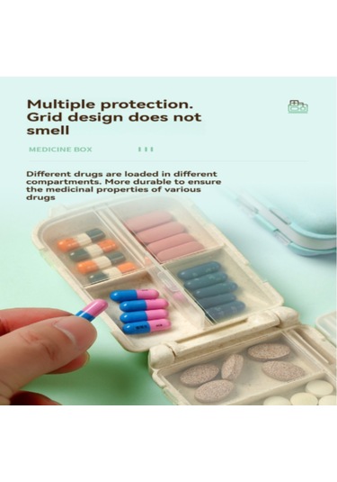 Mufunye Yeşil 8 Bölmeli Plastik İlaç Kutusu - Hafif, Dayanıklı, Sınıflandırılmış Saklama, Nem Ve Kirlilikten Koruma, Ev Ve Seyahat İçin Uygun