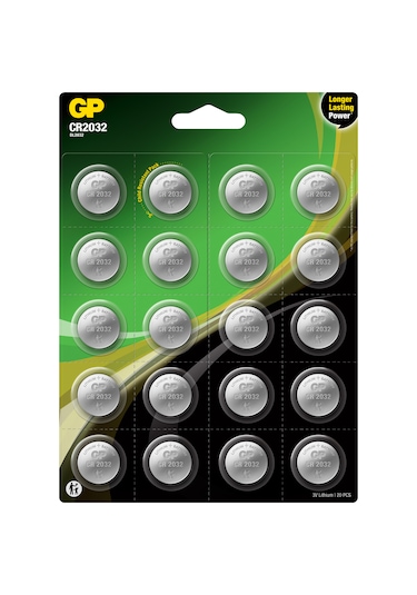 Gp Cr2032 3v Lityum Düğme Pil 20'li Kart 20 Adet Pil