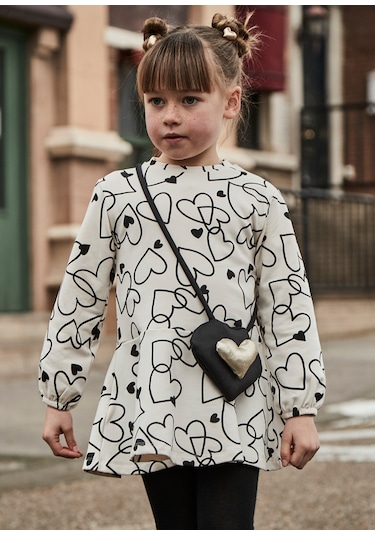 Mayoral 4931 Kız Çocuk Bej Çantalı Elbise 001