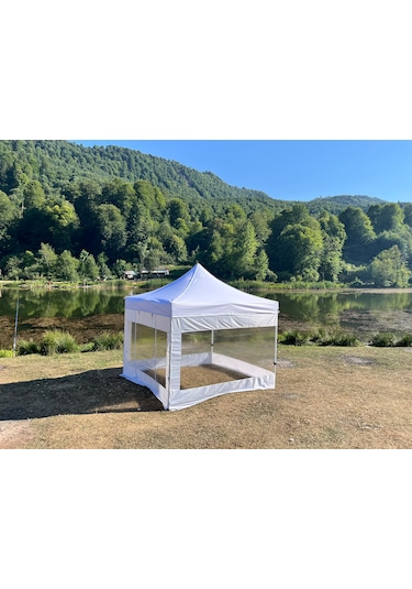 3x3 M 30 Mm Gazebo Tente Kış Bahçesi Beyaz