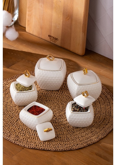 Emsan Flower Gold 5'li Baharat Takımı Gold