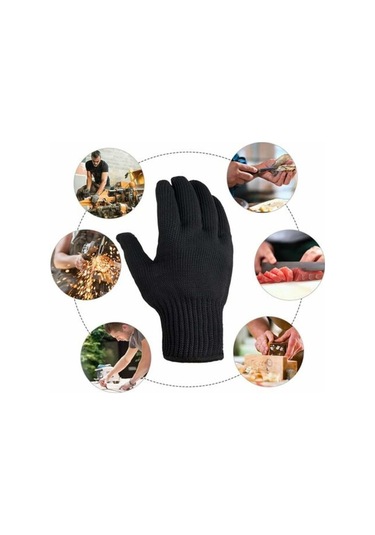 Cdq Kevlar Ve Paslanmaz Çelik M Siyah Erkek Güvenlik Eldivenleri