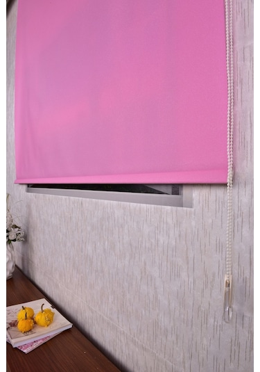 Pembe Simli Düz Etek Dilimsiz F 1030 Sr Zebra Stor Güneşlik Perde
