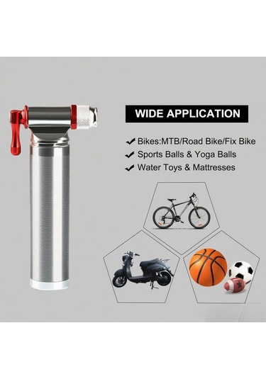 Folinda Bisiklet İçin Co2 Hızlı Şişirici, Aluminyum Malzeme, Taşınabilir Montajlı, Dağ Bisikleti Ve Yol Bisikletleri İçin Uygun Çok Renkli