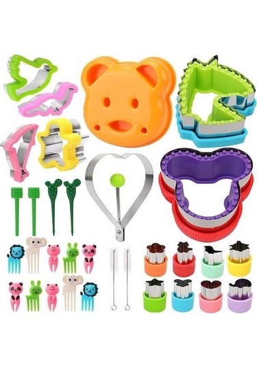 Novahub Eğlenceli Okul Yemekleri İçin Çocuk Sandviç Seti - 32 Parça, Renkli Çok Renkli