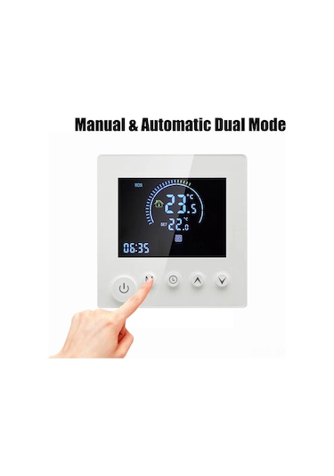 Xiyyadms 16a Akıllı Lcd Ekranlı Sıcaklık Kontrol Cihazı, 90-240v Programlanabilir Isıtma Sistemi Termostatı, 1 C Doğruluk, 5-60 C Ayar Aralığı