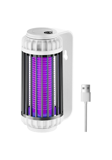 Aubyhe Gri Usb Şarjlı 1200mah Sessiz Elektrikli Mus Derleyici Işık - Duvar/masa Üstü Montajlı, Mus Öldürücü Ve Islak Işık Modu, 2022 Yeni Model