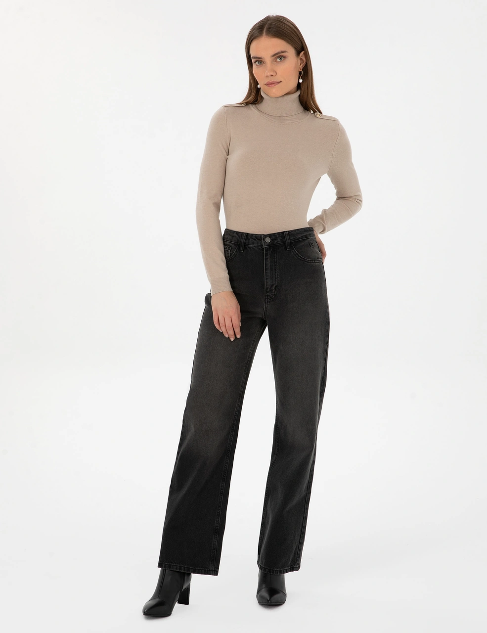 Pierre Cardin Kadın Siyah Pantolon Jean 50314123-vr046 Siyah