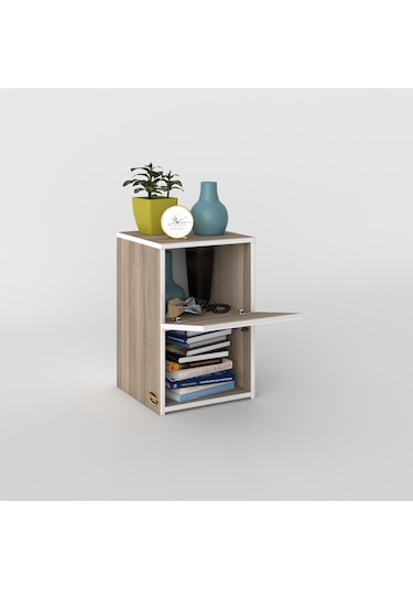 Kenzlife Komodin İzumi Crd 60 39 39 Komidin Kitaplık Ayakkabılık Kapaklı Arkalıklı Beyaz