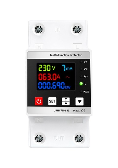 Konesam Renkli Ekranlı 63a Aşırı/düşük Gerilim Ve Kaçak Akım Koruma Rölesi - Ayarlanabilir Değerler 112 Karakter